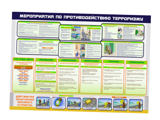 Стенд-уголок "Мероприятия по противодействию терроризму"